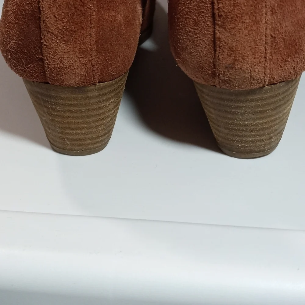 Franco Sarto Garfield Buckle Accent Zip Burnt Orange‎ Bootie